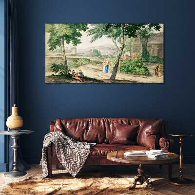 A scene from ancient life Glass art print