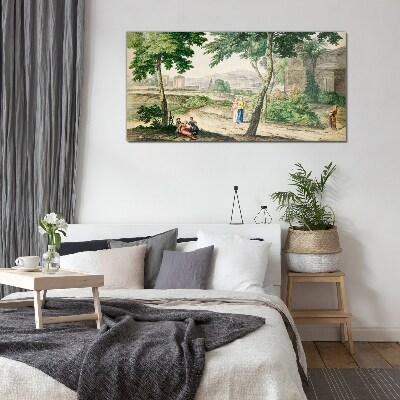 A scene from ancient life Glass art print