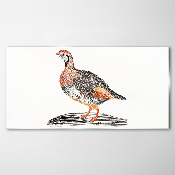 Bird elegance in pastel colors Glass art print