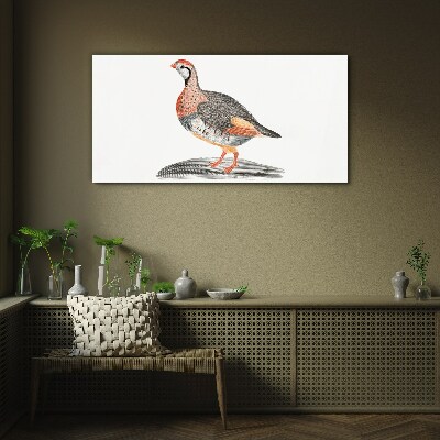 Bird elegance in pastel colors Glass art print