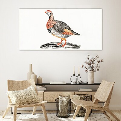 Bird elegance in pastel colors Glass art print