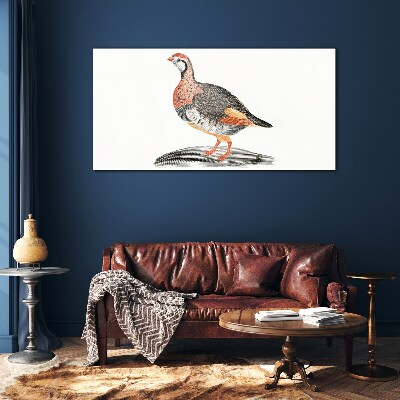 Bird elegance in pastel colors Glass art print