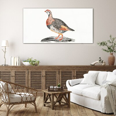 Bird elegance in pastel colors Glass art print
