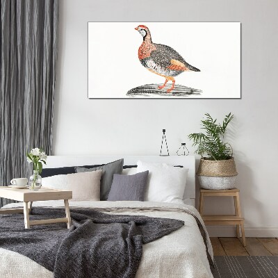 Bird elegance in pastel colors Glass art print