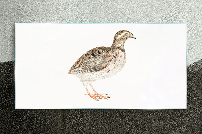 Bird on a white background Wall art on glass