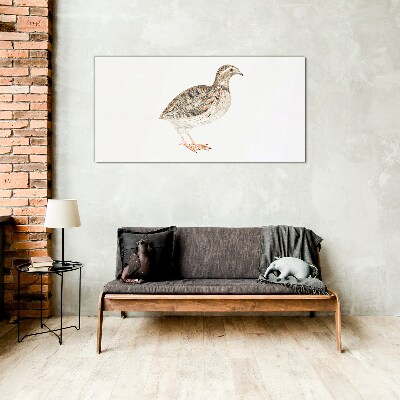 Bird on a white background Wall art on glass