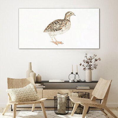 Bird on a white background Wall art on glass
