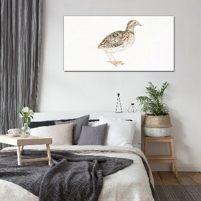 Bird on a white background Wall art on glass