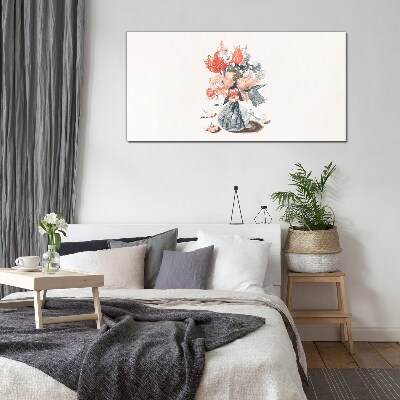 Flower bouquet in a vase Glass art print