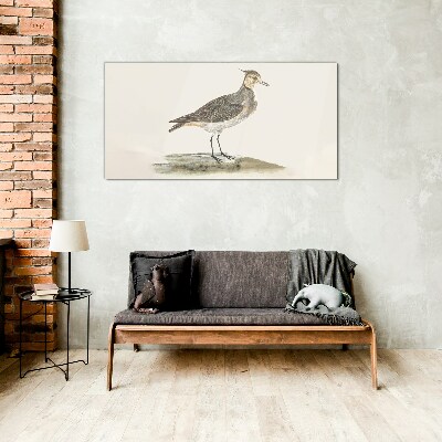 An elegant bird against the backdrop of nature Wall art on glass