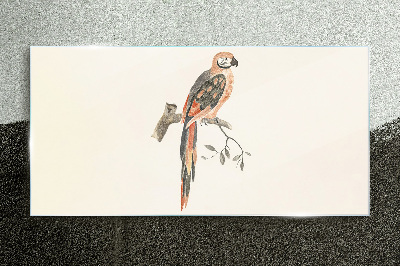 Parrot on a branch Wall art on glass