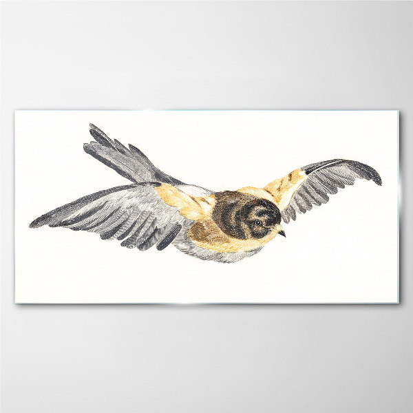 Golden Canary in Flight Glass art print