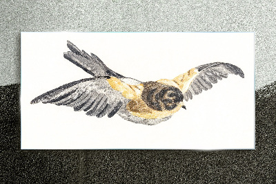 Drawing animal bird Glass Print