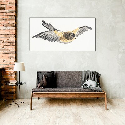 Golden Canary in Flight Glass art print