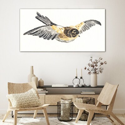Golden Canary in Flight Glass art print