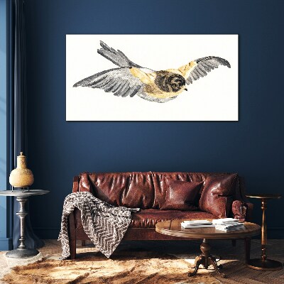 Golden Canary in Flight Glass art print