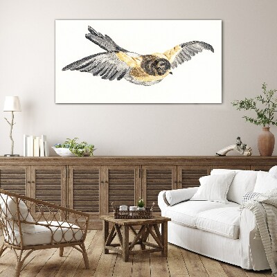 Golden Canary in Flight Glass art print