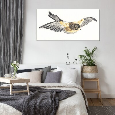 Golden Canary in Flight Glass art print