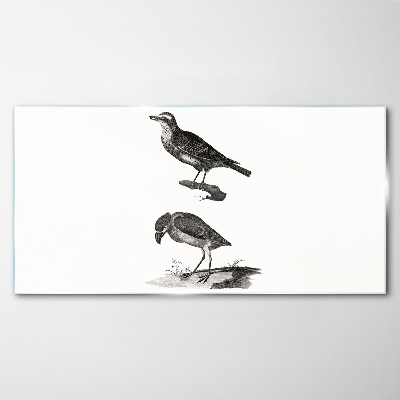 Birds on a branch Wall art on glass