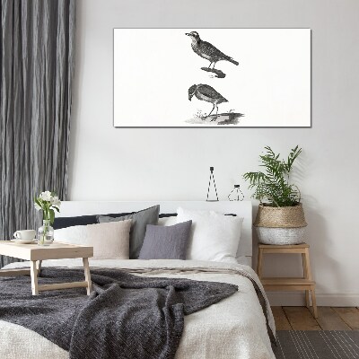Birds on a branch Wall art on glass