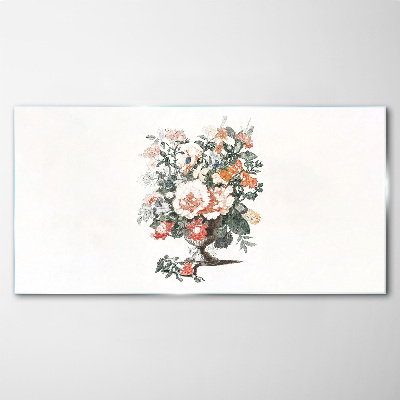 Flower bouquet in a vase Glass art print