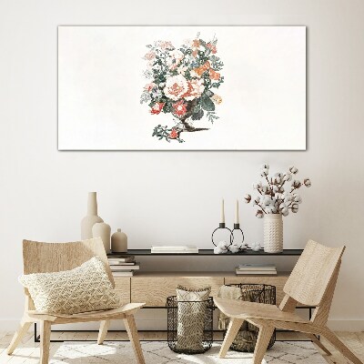 Flower bouquet in a vase Glass art print