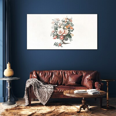 Flower bouquet in a vase Glass art print