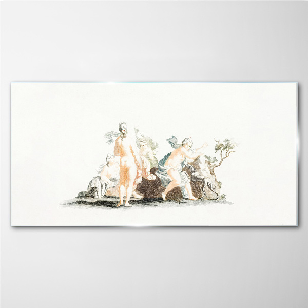 Mythological scene with characters Wall art on glass