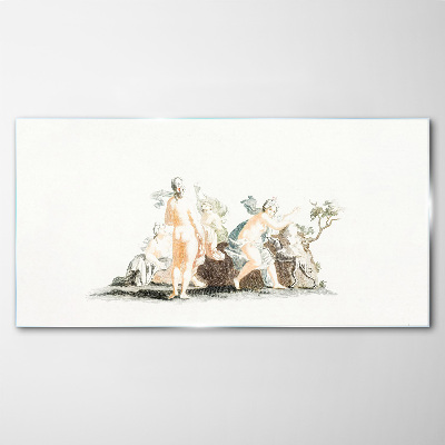 Mythological scene with characters Wall art on glass