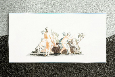 Mythological scene with characters Wall art on glass