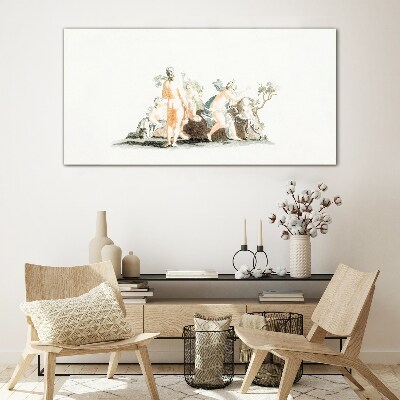 Mythological scene with characters Wall art on glass