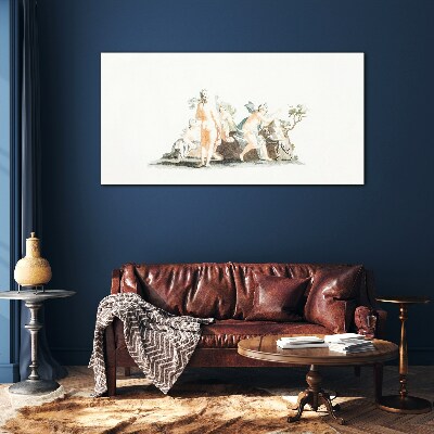Mythological scene with characters Wall art on glass