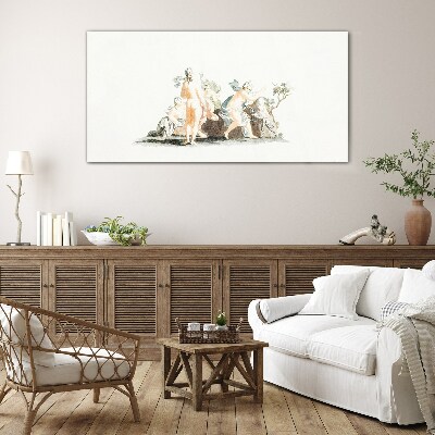 Mythological scene with characters Wall art on glass