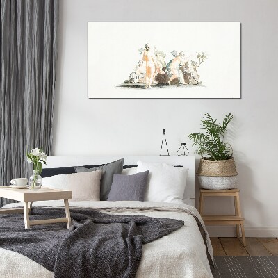Mythological scene with characters Wall art on glass