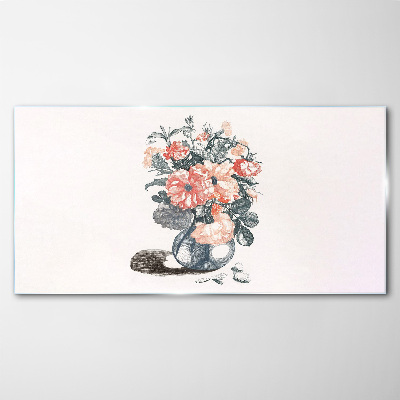 Flowers in a vase Glass art print