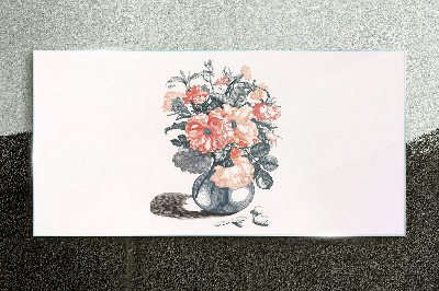 Flowers in a vase Glass art print