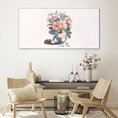 Flowers in a vase Glass art print