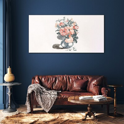 Flowers in a vase Glass art print