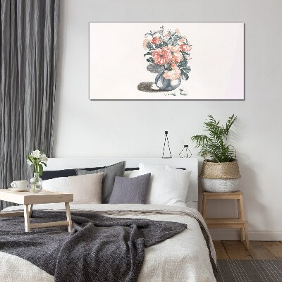 Flowers in a vase Glass art print