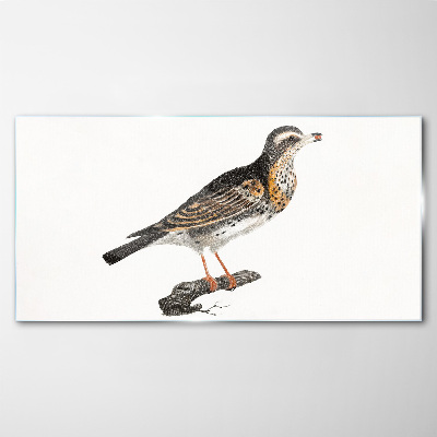 Bird on a branch Wall art on glass