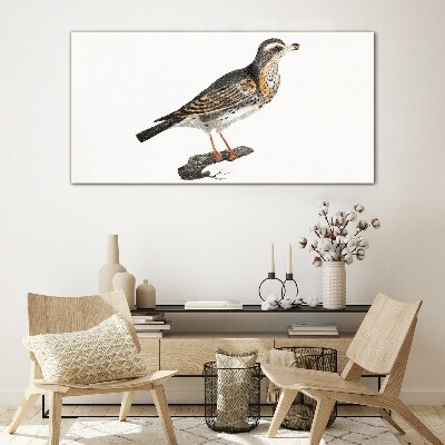 Bird on a branch Wall art on glass