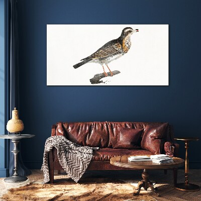 Bird on a branch Wall art on glass