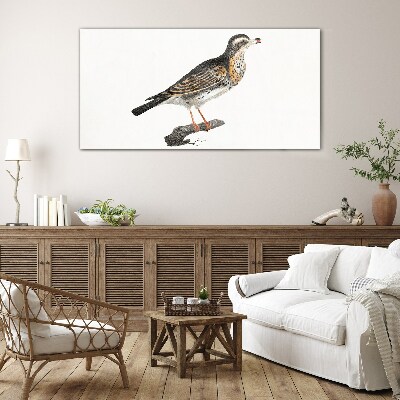 Bird on a branch Wall art on glass