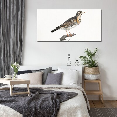 Bird on a branch Wall art on glass