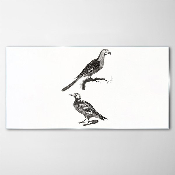 Birds on a branch Wall art on glass