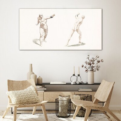 Movement and expression in the act Glass art print