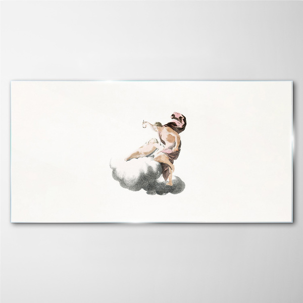 Angel on a cloud Glass art print