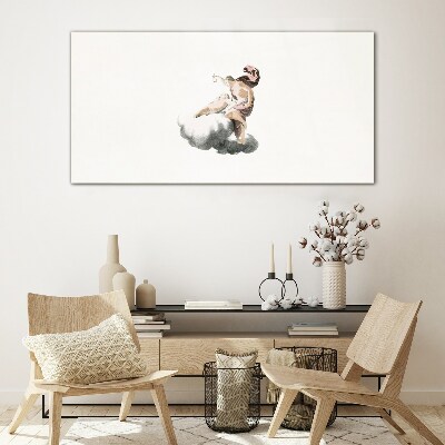 Angel on a cloud Glass art print