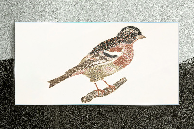 Bird on a branch Wall art on glass