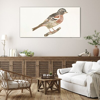 Bird on a branch Wall art on glass
